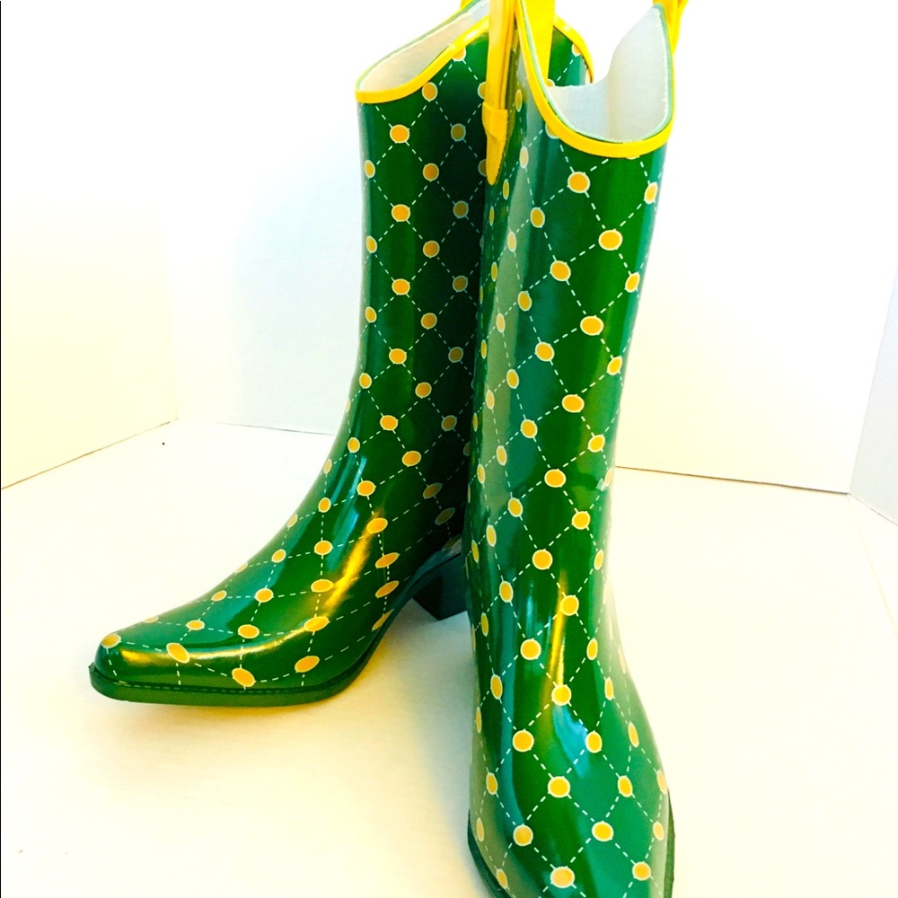 Stadium Stompers Cowgirl Rain Boots- Packers/Ducks